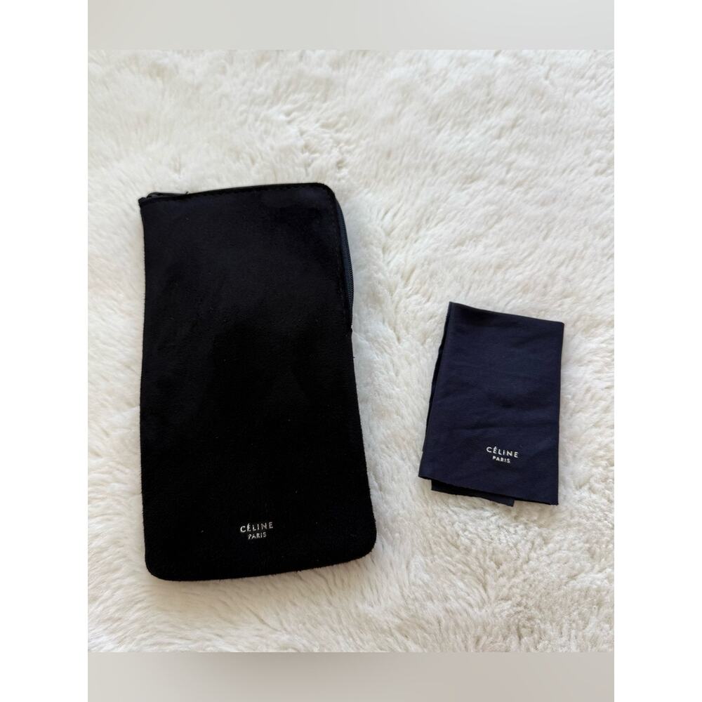 Celine Black Glasses Pouch and Cloth Set